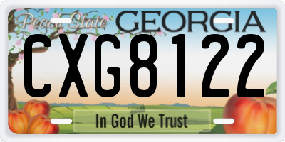 GA license plate CXG8122