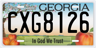 GA license plate CXG8126