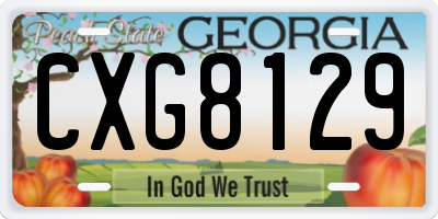 GA license plate CXG8129