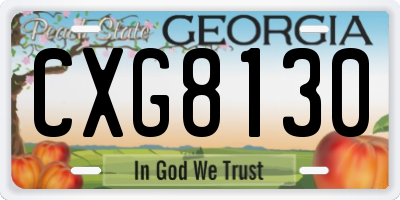 GA license plate CXG8130
