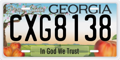 GA license plate CXG8138