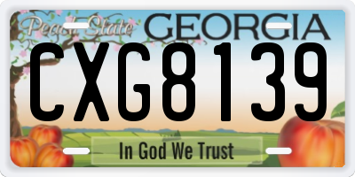 GA license plate CXG8139