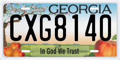 GA license plate CXG8140
