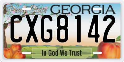 GA license plate CXG8142