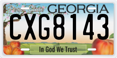 GA license plate CXG8143