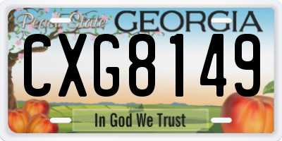 GA license plate CXG8149