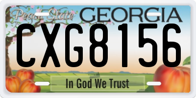 GA license plate CXG8156