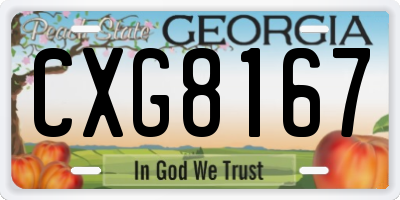 GA license plate CXG8167
