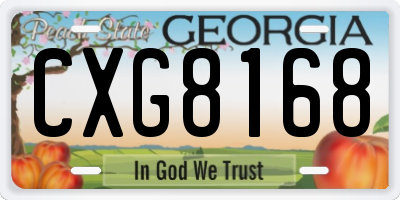 GA license plate CXG8168