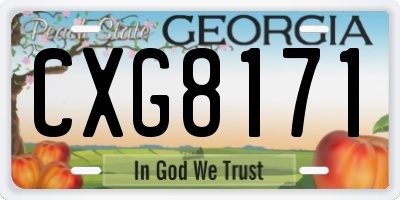 GA license plate CXG8171