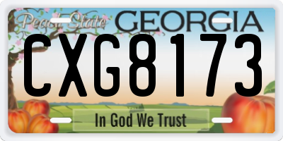 GA license plate CXG8173
