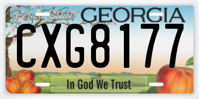 GA license plate CXG8177