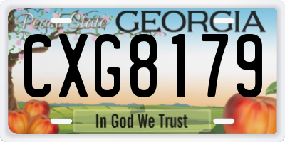GA license plate CXG8179