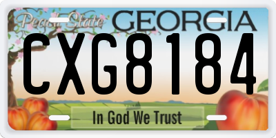 GA license plate CXG8184