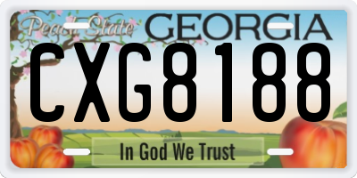 GA license plate CXG8188