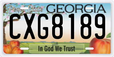 GA license plate CXG8189