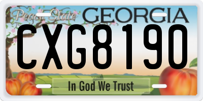 GA license plate CXG8190