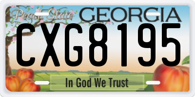 GA license plate CXG8195
