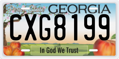 GA license plate CXG8199