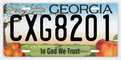 GA license plate CXG8201
