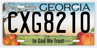 GA license plate CXG8210