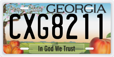GA license plate CXG8211