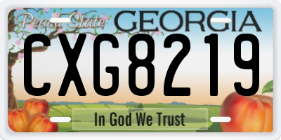 GA license plate CXG8219