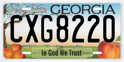 GA license plate CXG8220