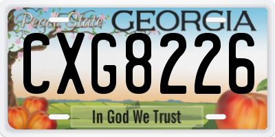 GA license plate CXG8226