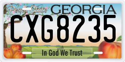 GA license plate CXG8235