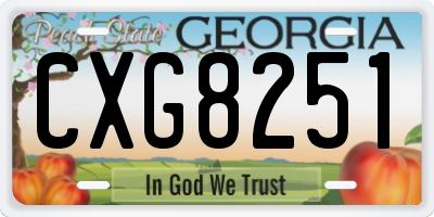 GA license plate CXG8251
