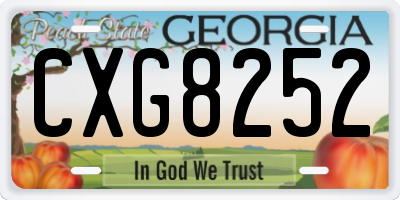 GA license plate CXG8252