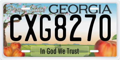 GA license plate CXG8270