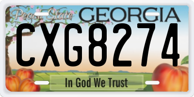 GA license plate CXG8274