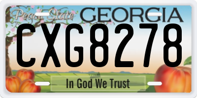 GA license plate CXG8278