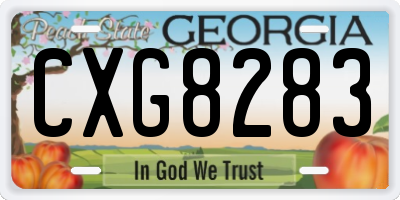 GA license plate CXG8283