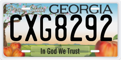 GA license plate CXG8292