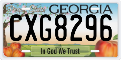 GA license plate CXG8296