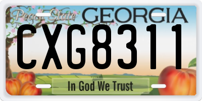 GA license plate CXG8311