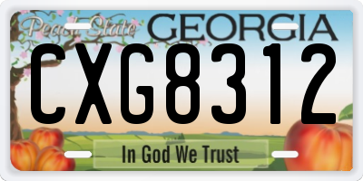 GA license plate CXG8312