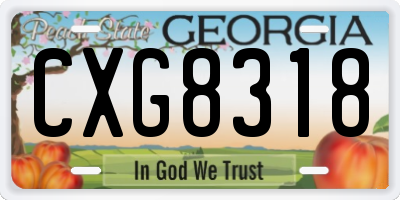 GA license plate CXG8318