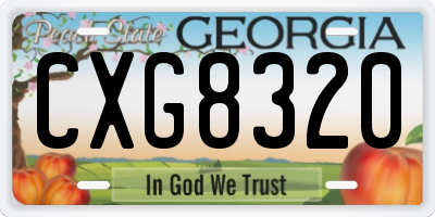 GA license plate CXG8320