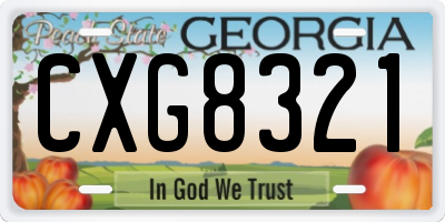 GA license plate CXG8321