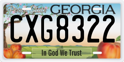 GA license plate CXG8322