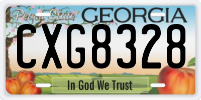 GA license plate CXG8328