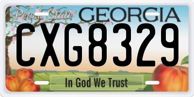 GA license plate CXG8329