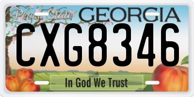 GA license plate CXG8346