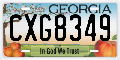 GA license plate CXG8349
