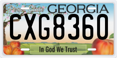 GA license plate CXG8360