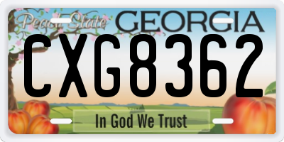 GA license plate CXG8362